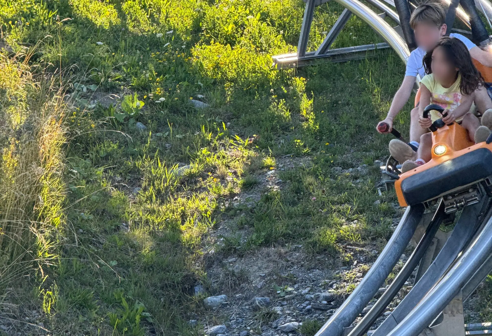 La luge d'été sur rail, en pleine descente